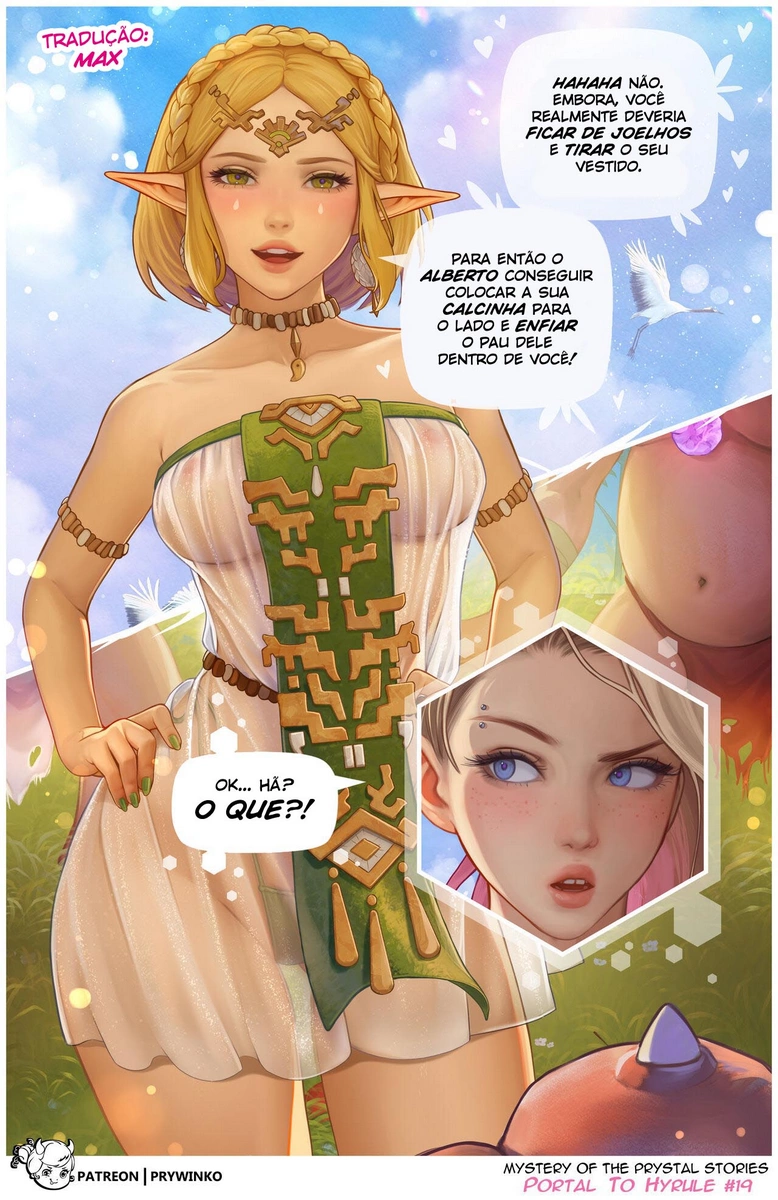 Gwen cai no portal de Hyrule