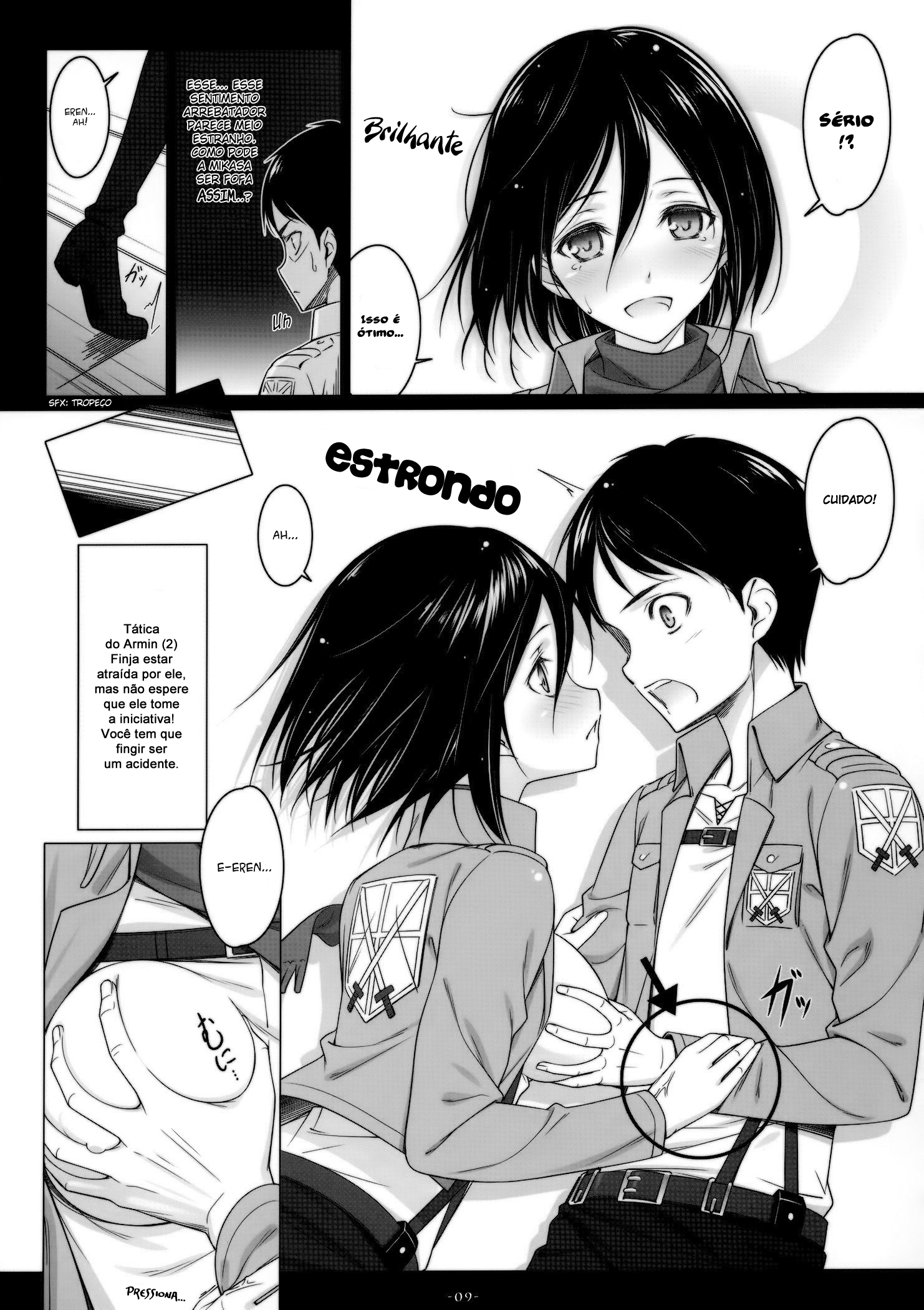 Shingeki no Kyojin Hentai: A emboscada da virgem Mikasa